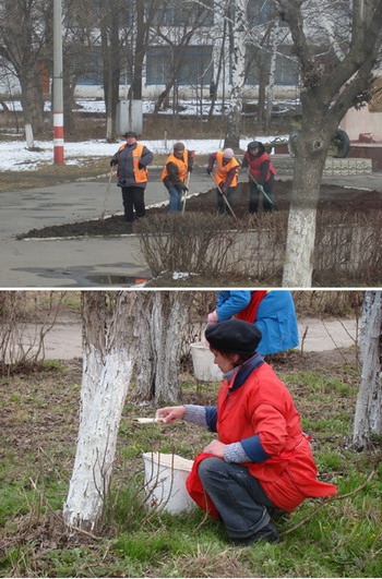 На центральных улицах города Шумерли ведутся плановые работы по санитарной уборке